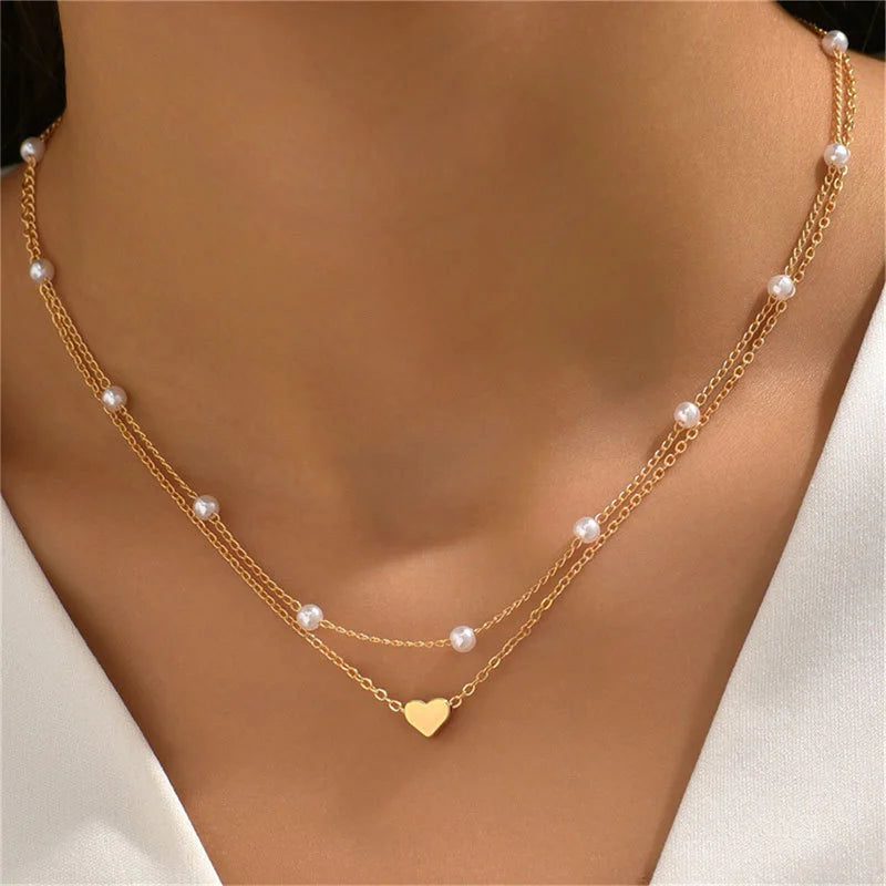Collar Perlas - Corazón